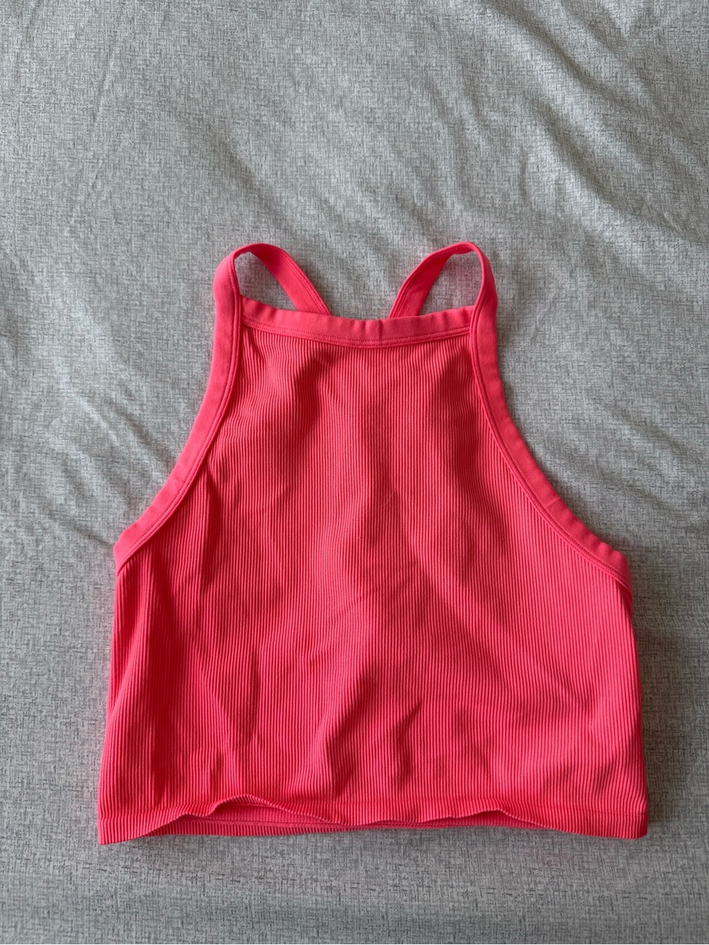 wild fable Ribbed Hot Pink High Neck Crop Tank